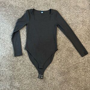 Gray long sleeved square neck bodysuit. Size medium.
